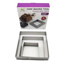厂家直销蛋糕模具三件套心形圆形长方形蛋糕模具烘焙小工具跨境热销产品