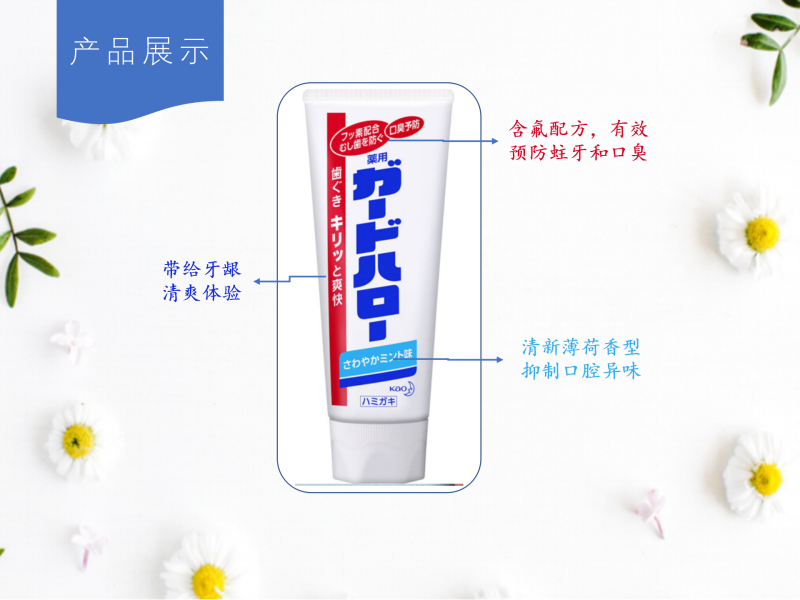 日本进口大白牙膏KAO酵素薄荷清新牙膏花 王防蛀亮白牙膏165g详情图5