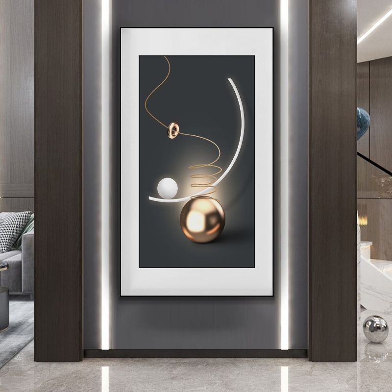 Bright Light Simple Language Entry Porch Decorative Painting Vertical Version Simple Modern Simple European Corridor Corridor Porch Star Diamond Gilding details Picture