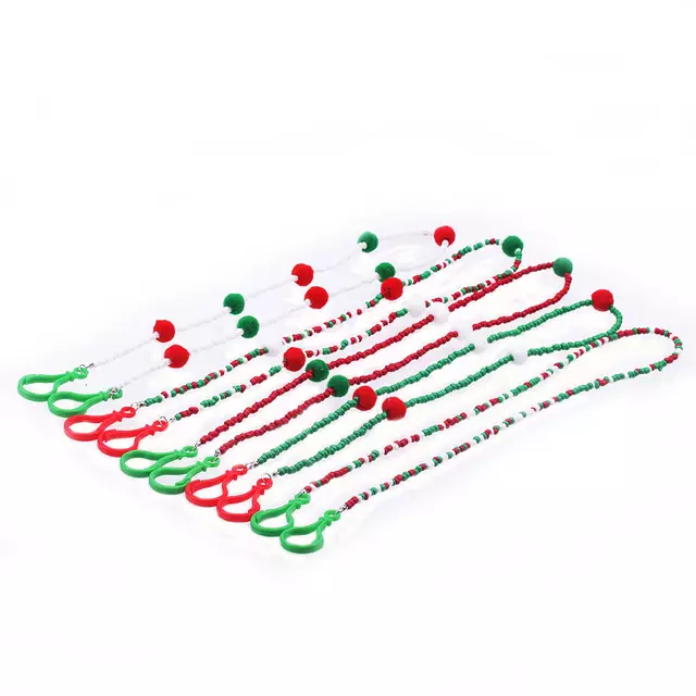 玫瑰天使彩色毛球口罩链圣诞节口罩链潮流时尚详情3