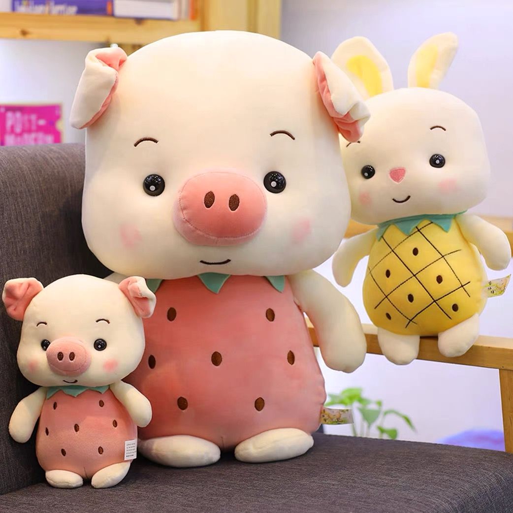 Rag Doll Plush doll Bear doll oversized cuddle bear girl doll Birthday gift Fruit pig pig