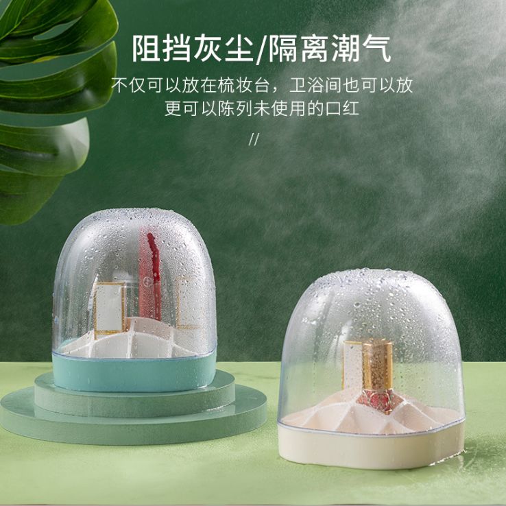 Dust-proof multi-compartment transparent lipstick rack