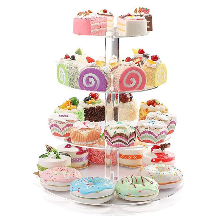 Transparent five-layer acrylic cake stand