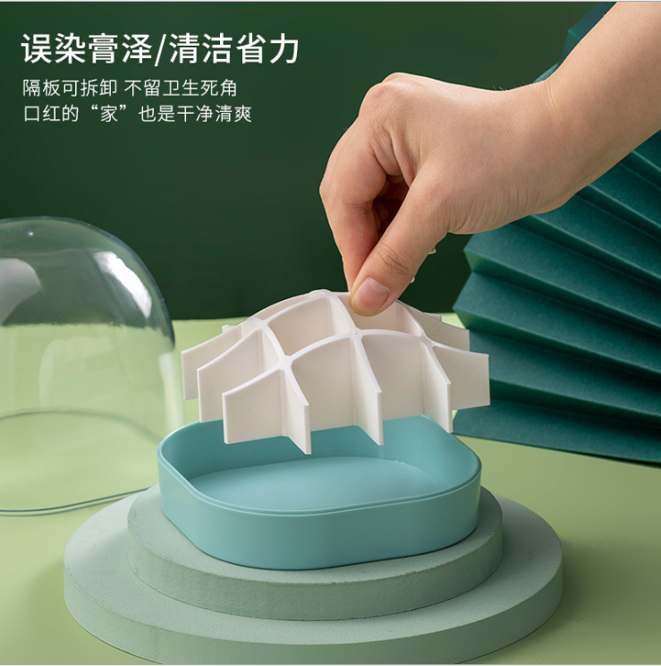 Dust-proof multi-compartment transparent lipstick rack detail image 2
