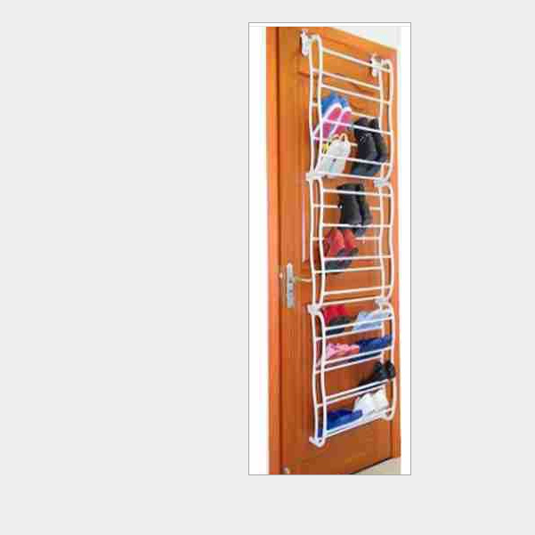 Wall-mounted shoe rack behind the door detail image 1