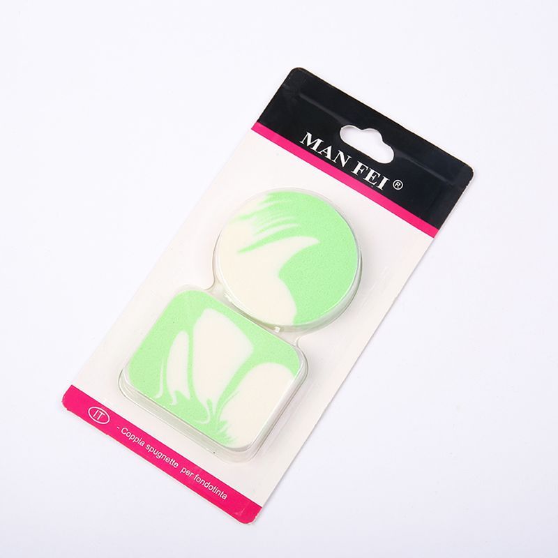 New two-piece latex powder puff, round and square creative bags, dry powder puff beauty tools, factory direct sales Item Picture
