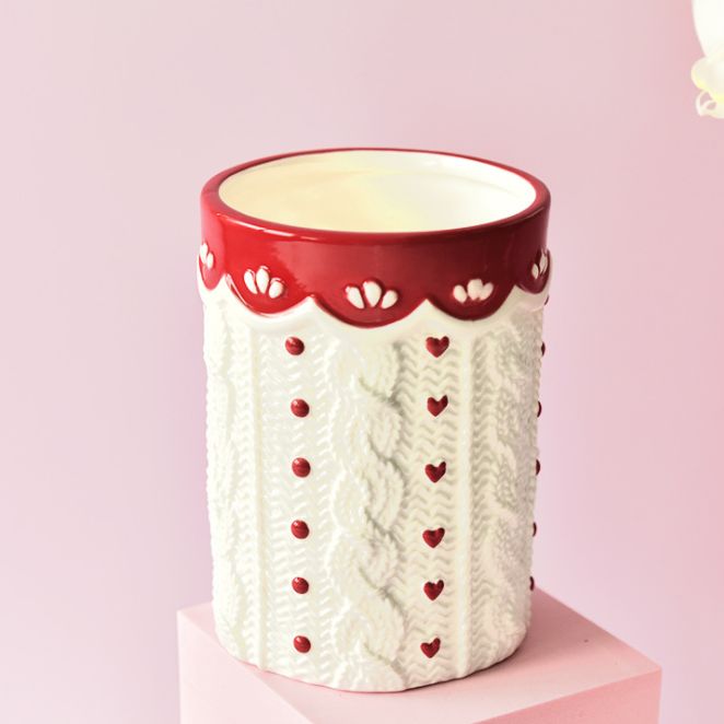 Kitchen knife, fork and spoon storage ceramic jar