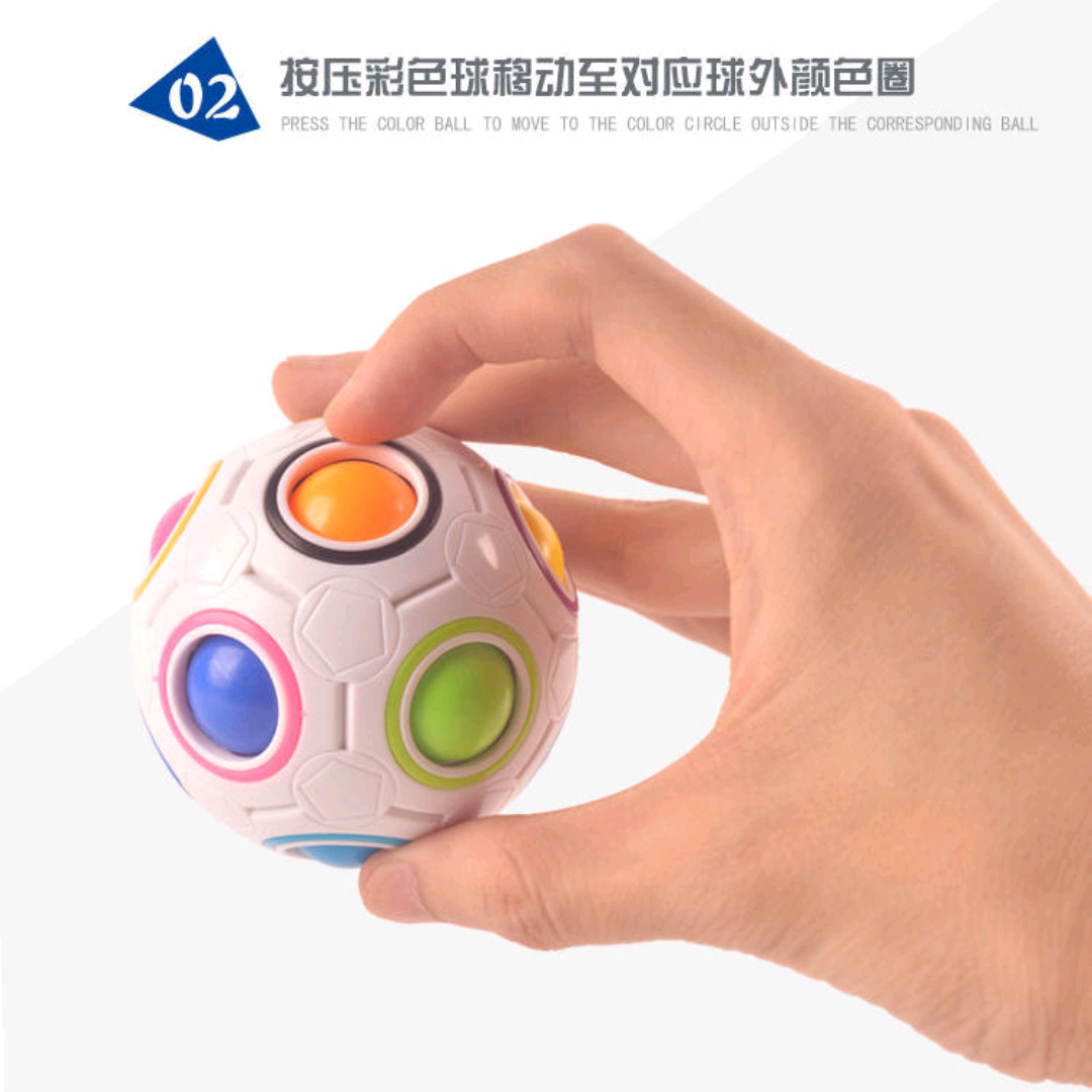 抖音减压神器儿童益智脑力按压式彩虹球魔方玩具智力创意早教男女1