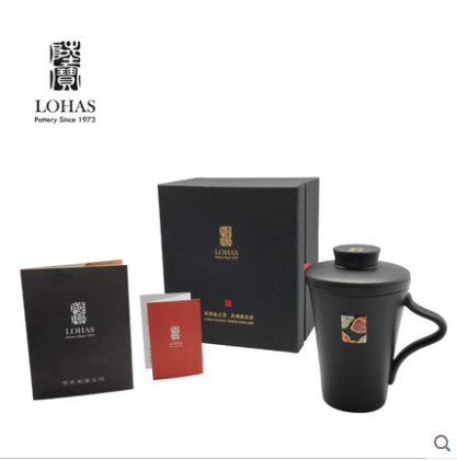 高档陆宝禅风福寿陶瓷盖杯375ML-金色年华礼盒详情图4