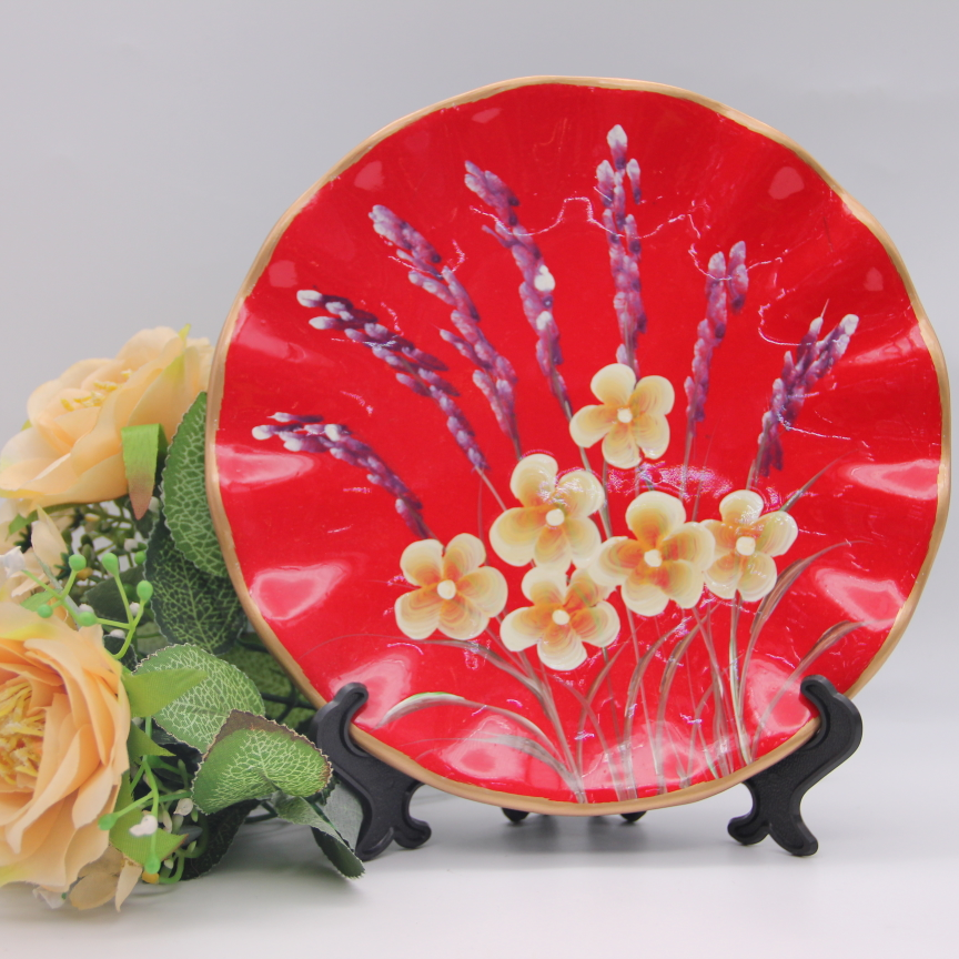 陶瓷工艺品陶瓷花瓶10英吋特色手绘挂盘陶瓷盘子摆件手工绘制陶瓷挂盘图