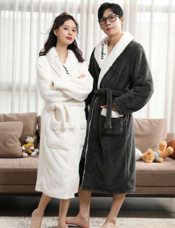 Bathrobes, home wear, 280gsm super soft and warm pajamas, high-end quality in stock at life Store Mall detail image 6
