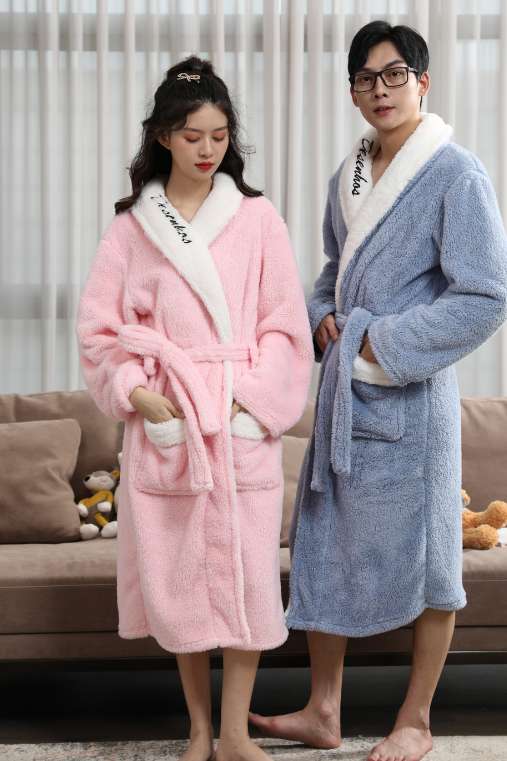 Bathrobes, home wear, 280gsm super soft and warm pajamas, high-end quality in stock at life Store Mall detail image 3