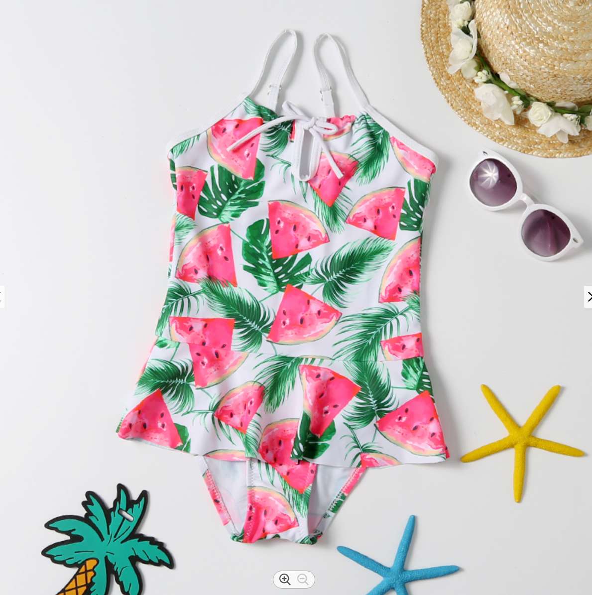 2022 Children's Printed Strawberry Floral Bikini Swimsuit Item Picture