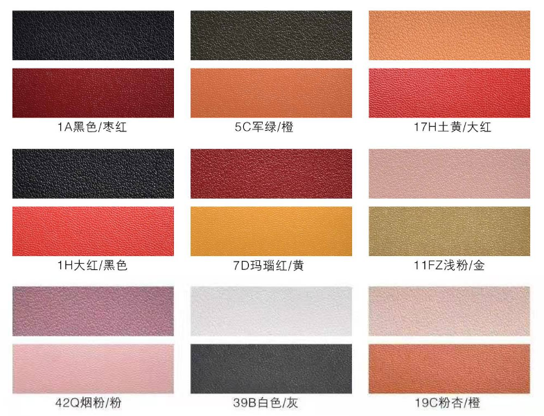 现货供应1.9mm餐桌垫皮革leather细纹纳帕纹pvc双面革 鞋材沙发眼镜盒皮详情图2