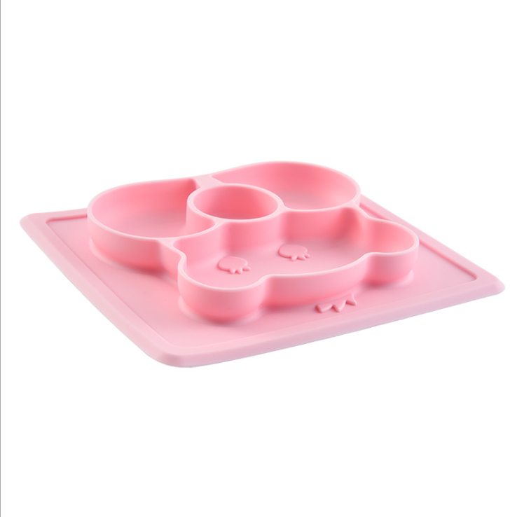 Silicone plain multi-compartment baby food box detail image 2