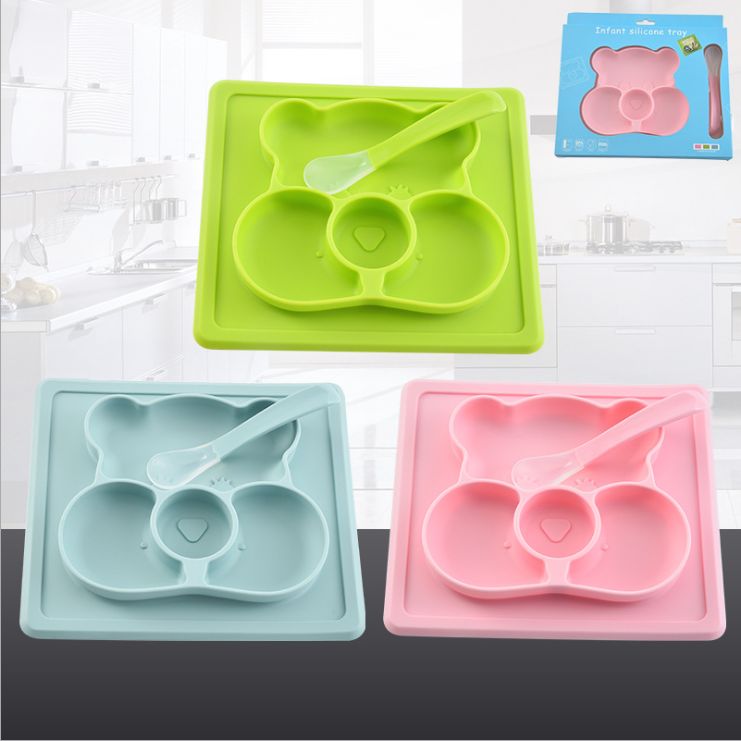Silicone plain multi-compartment baby food box
