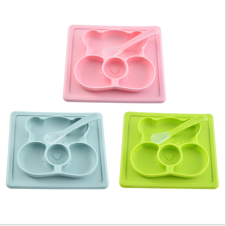 Silicone plain multi-compartment baby food box detail image 4