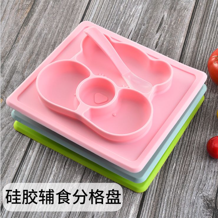 Silicone plain multi-compartment baby food box details Picture