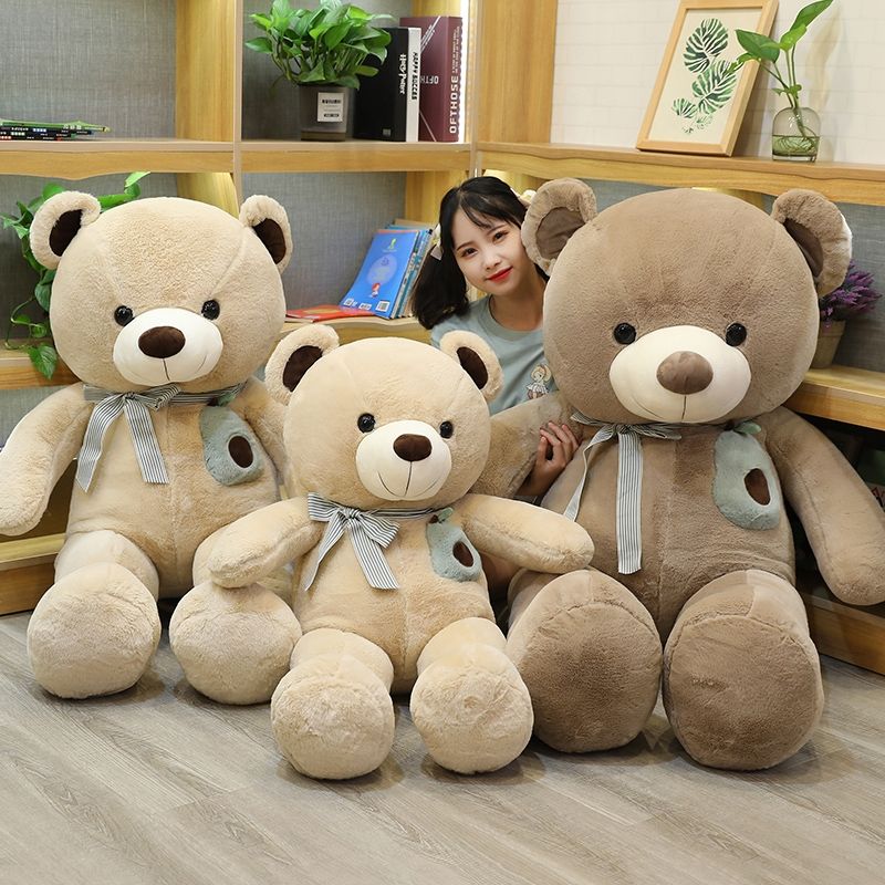 Cute plush toy doll, sleeping pillow, doll, girl's birthday present, bow tie, big bear, Ai Ai