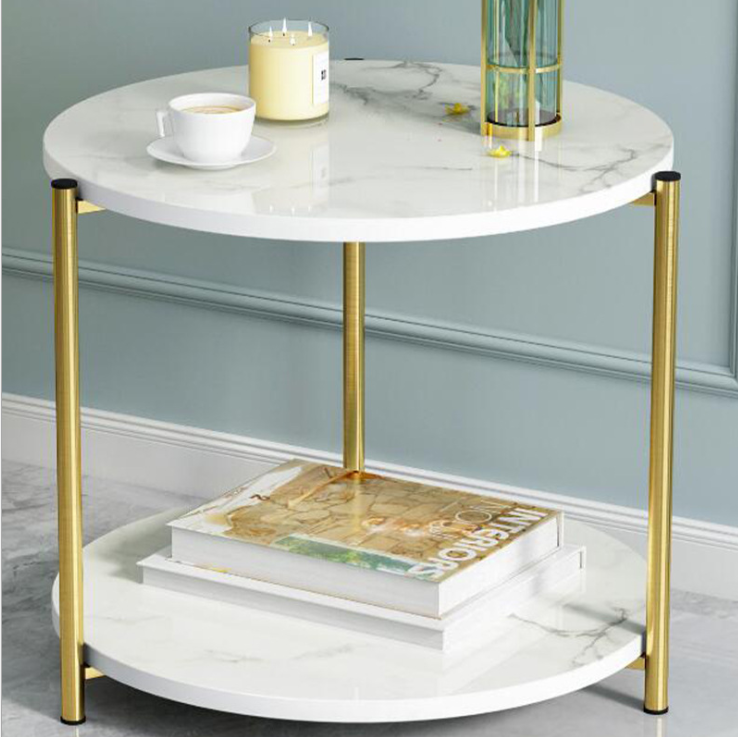 Modern white marble coffee table detail image 2