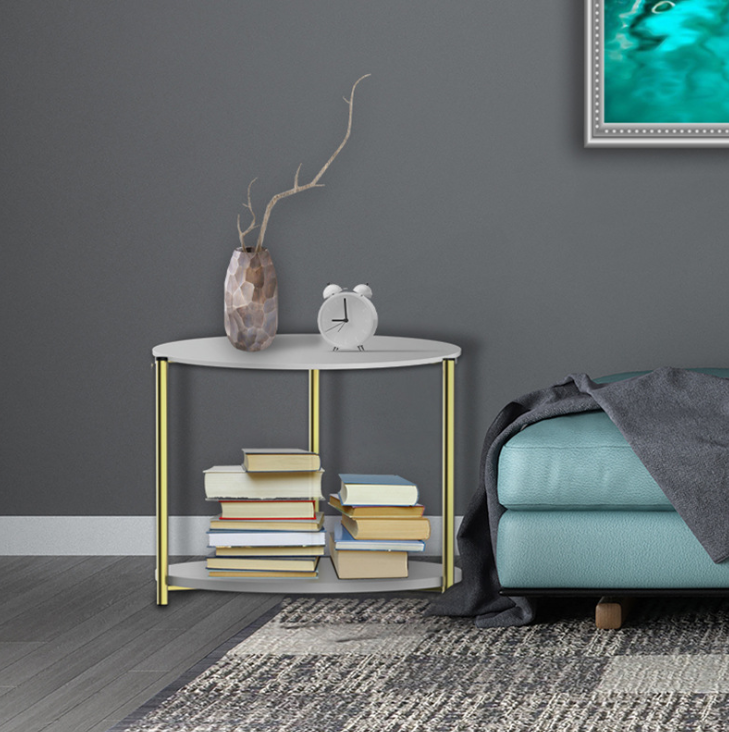 Modern white marble coffee table detail image 4
