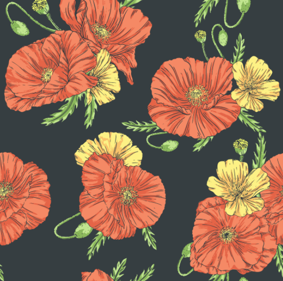 290 Twill composite digital printed colored Flower Series, large stock, high, medium and low grade leather fabric factory direct sales, hot-selling new style detail image 1