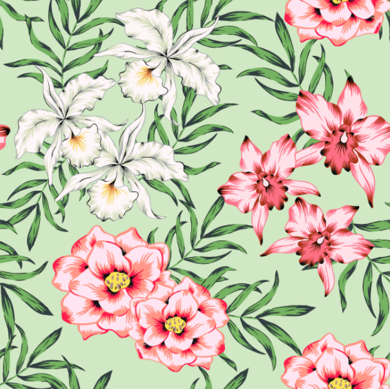 290 Twill Composite Digital printed Tropical Plant Series, large stock of high, medium and low-end leather fabrics, factory direct sales, hot-selling new styles detail image 3