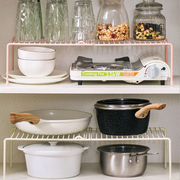 Wrought iron retractable kitchen spice rack