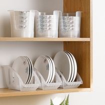 Kitchen cabinets have built-in small bowl holders