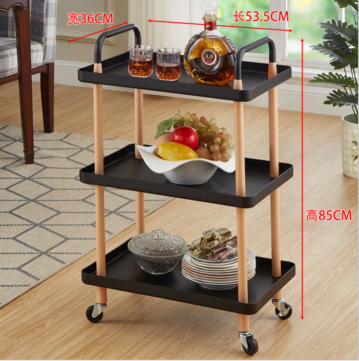 Multi-functional living room storage cart detail image 2