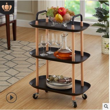 北欧简约船形置物果盘小手推车