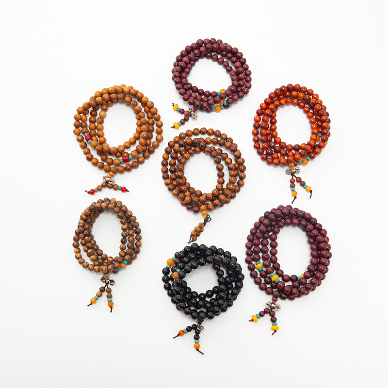 Cheng Lin Mu Zhu small-leaf Red Sandalwood, green sandalwood and blood sandalwood bracelet