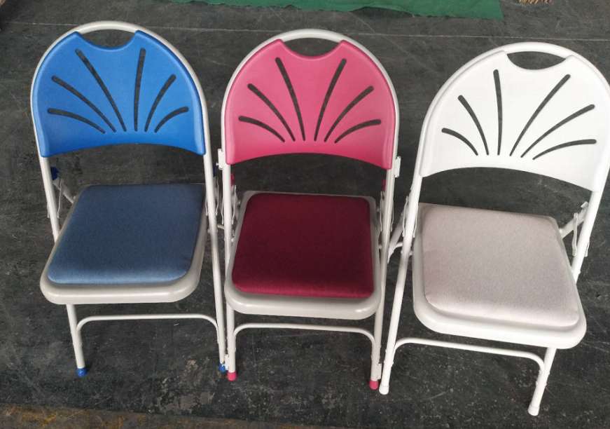 铭华家具厂超级承重折叠椅铁艺折椅带子母扣连排椅户外广场椅桥排椅欧美标准专供详情图1