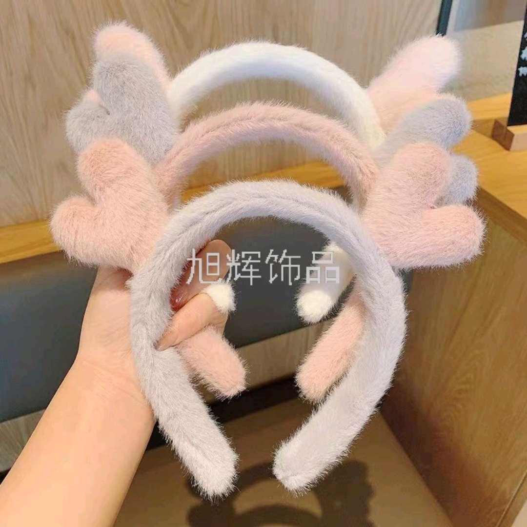韩版珊瑚绒发/法兰绒洗脸化/新款韩国兔耳产品图