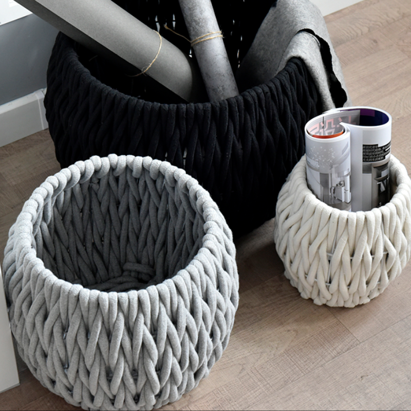 手工编织 脏衣篮 简约衣物收纳筐 复古收纳桶  民宿洗衣篮  环保材质 工厂直销详情3