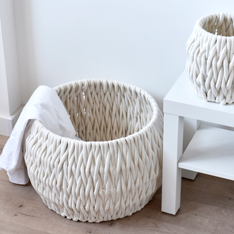 手工编织 脏衣篮 简约衣物收纳筐 复古收纳桶  民宿洗衣篮  环保材质 工厂直销详情8