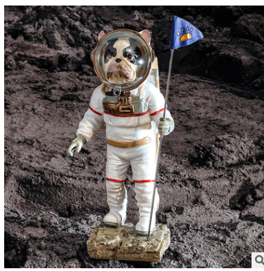 Astronaut space dog figurine, astronaut soft furnishing home decoration detail image 4