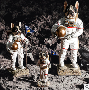 Astronaut space dog figurine, astronaut soft furnishing home decoration detail image 2