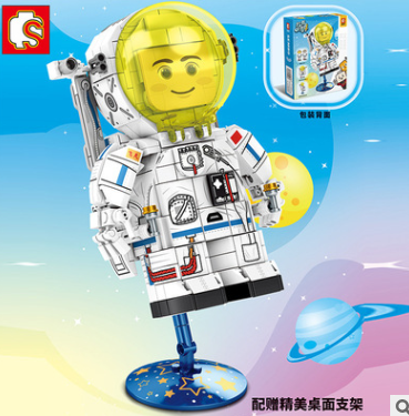 航天员创意太空人宇航员拼装玩具积木人仔摆件详情图4