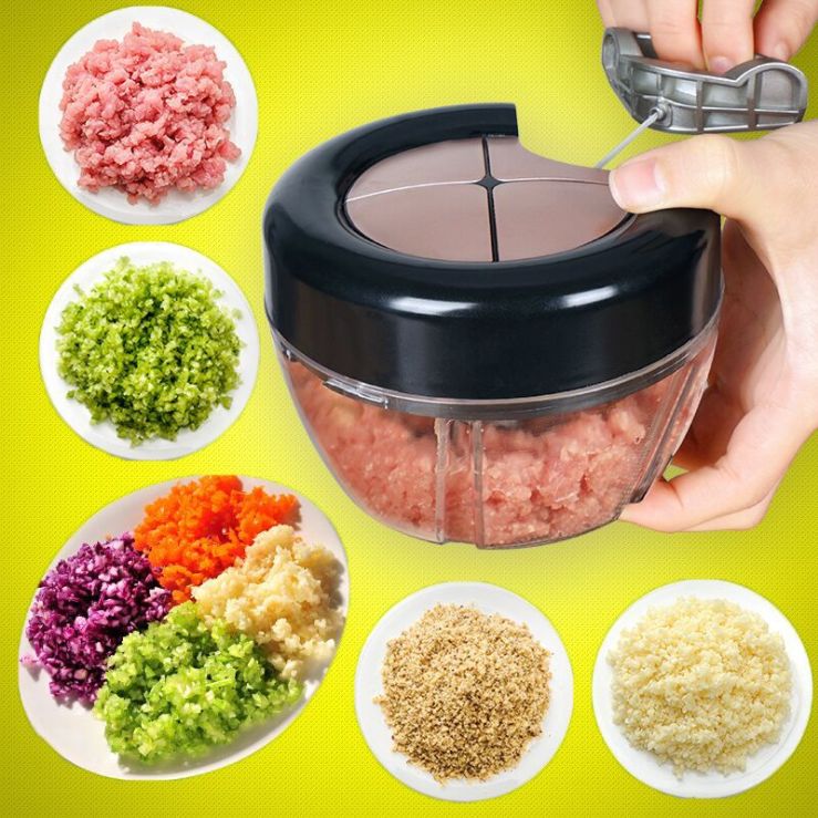 Hand pull 3 knife vegetable cutter