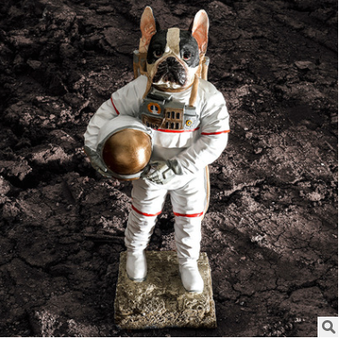 Astronaut space dog figurine, astronaut soft furnishing home decoration detail image 3