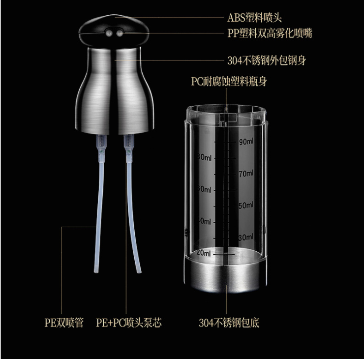 厨房玻璃双头喷油瓶 详情图2