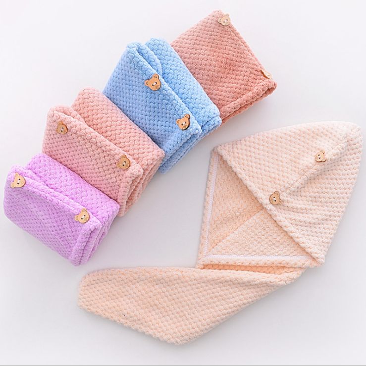 Microfiber quick drying hair towel