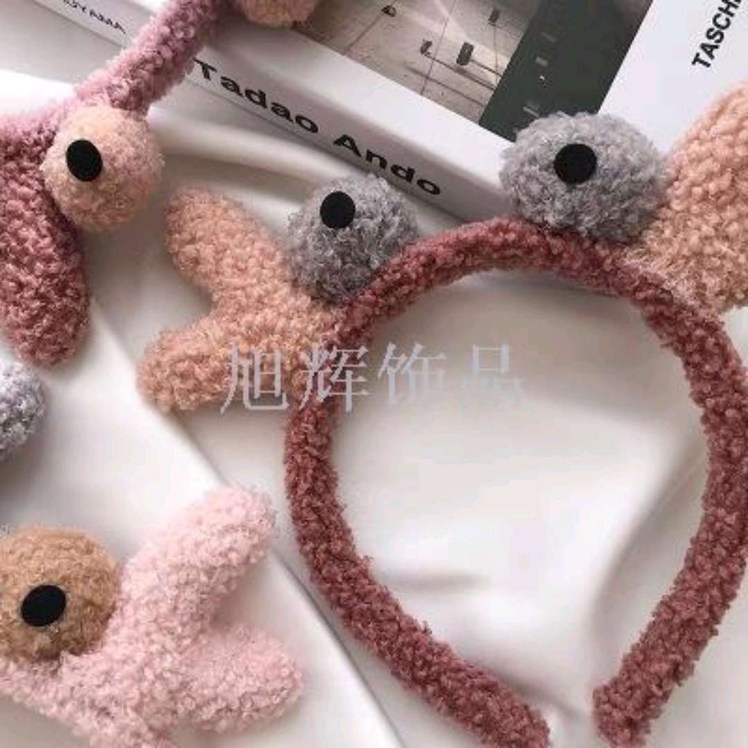可爱珊瑚绒发饰蝴蝶结发带 法兰绒豹纹波点束发带女头饰01