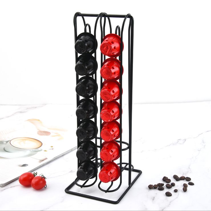 Metal coffee capsule storage rack