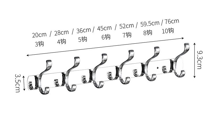 Stainless steel coat hooks without drilling Item Picture
