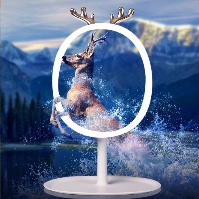 灵鹿角led化妆镜