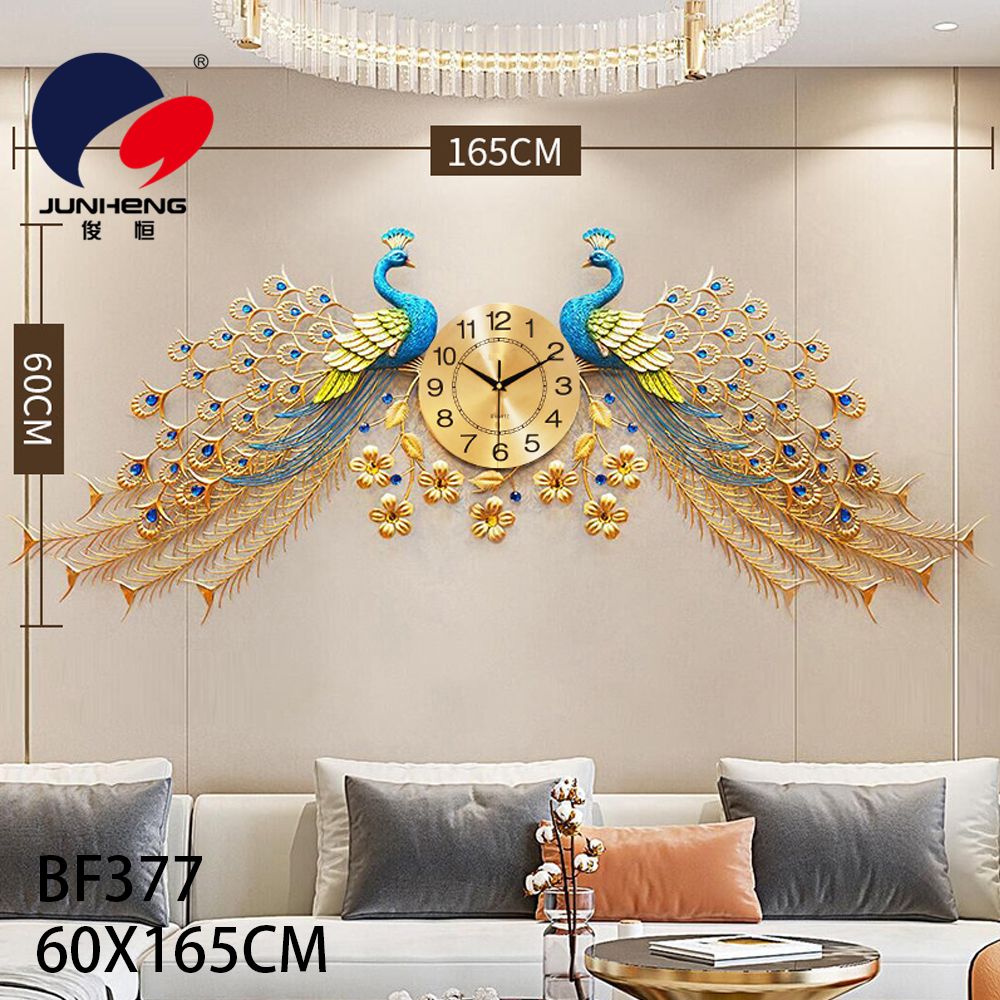 Nordic European peacock wall clock living room clock creative modern decorative clock silent wall hanging watch Quartz clock
