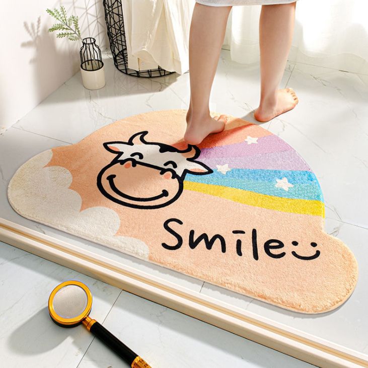 Semi-circular rainbow bathroom entrance mat details Picture