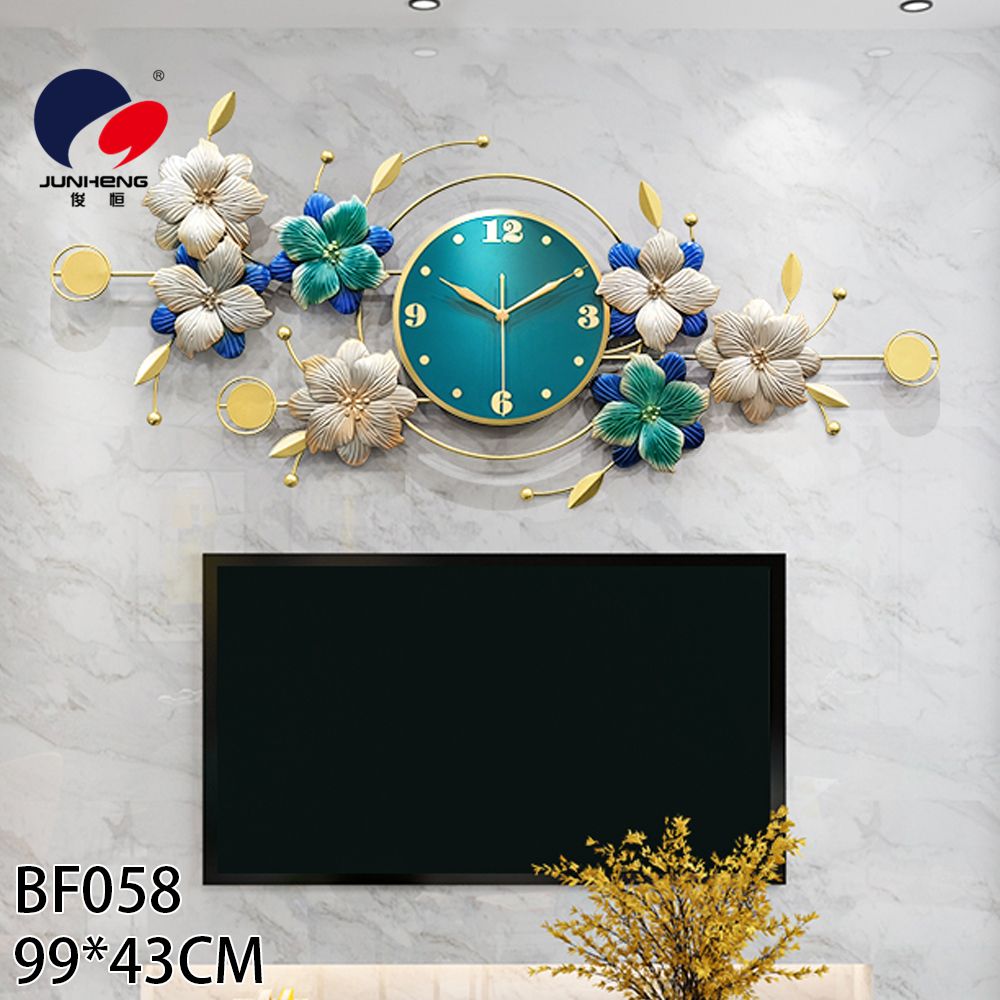New Chinese wall clock living room European light luxury clock modern simple wall clock personality creative silent decorative table